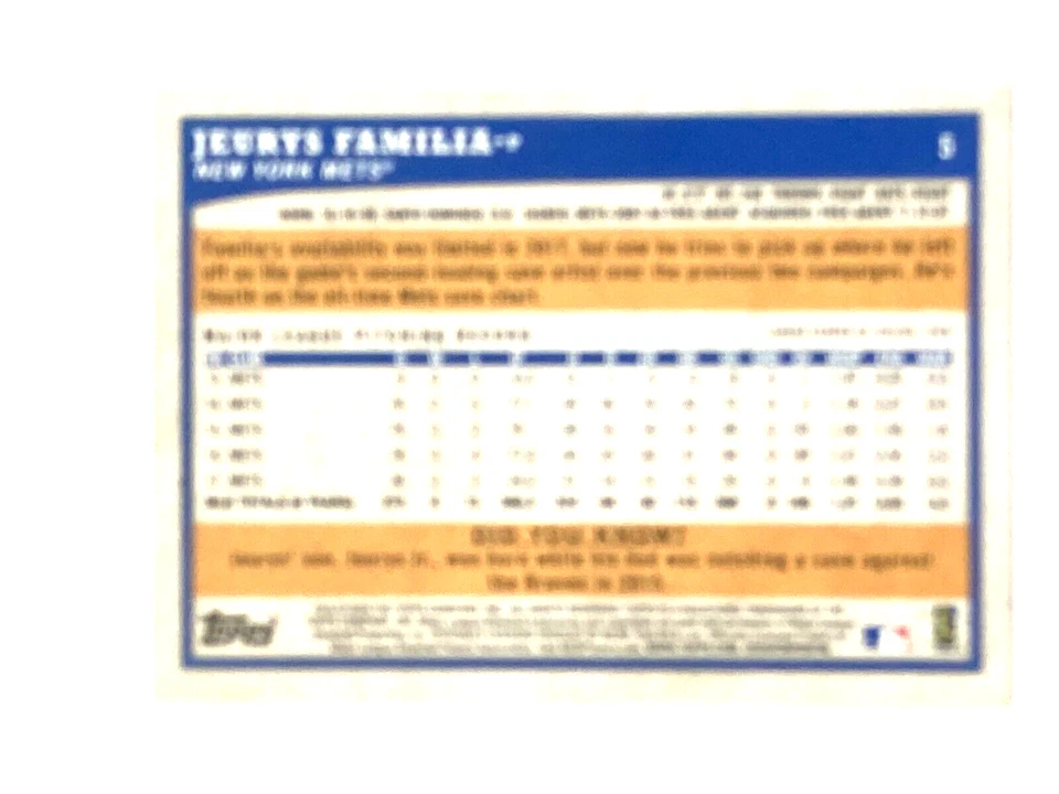 2018 Topps Big League Jeurys Familia Black & White /50 - Image 2 of 2