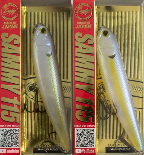 (LOT OF 2) LUCKY CRAFT SAMMY 115 F 4.5" 5/8OZ SM115-250 CHARTREUSE SHAD E4304