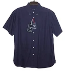 Daniel Cremieux Short Sleeve Shirt Large Peacoat Blue 100% Cotton NWT (DSS440)