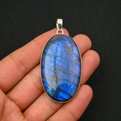 Natural Labradorite Gemstone 925 Sterling Silver Handmade Jewelry Pendant Gift