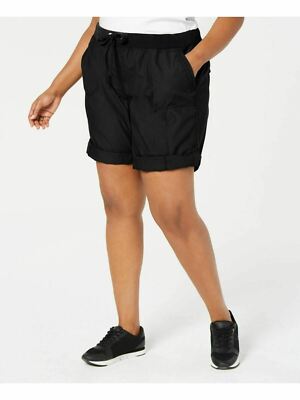 CALVIN KLEIN Womens Black Cuffed Shorts Plus Size 3X