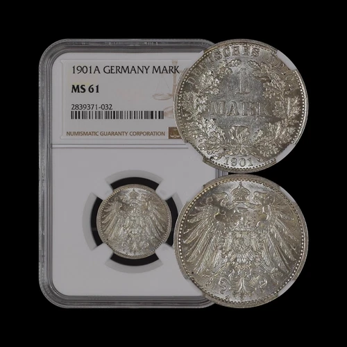 GERMANY. 1901, 1 Mark, Silver, A - NGC MS61 - Berlin
