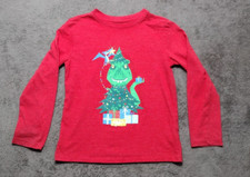 Cat  Jack Boys Small 6/7 Christmas Grinch Long Sleeve Excellent