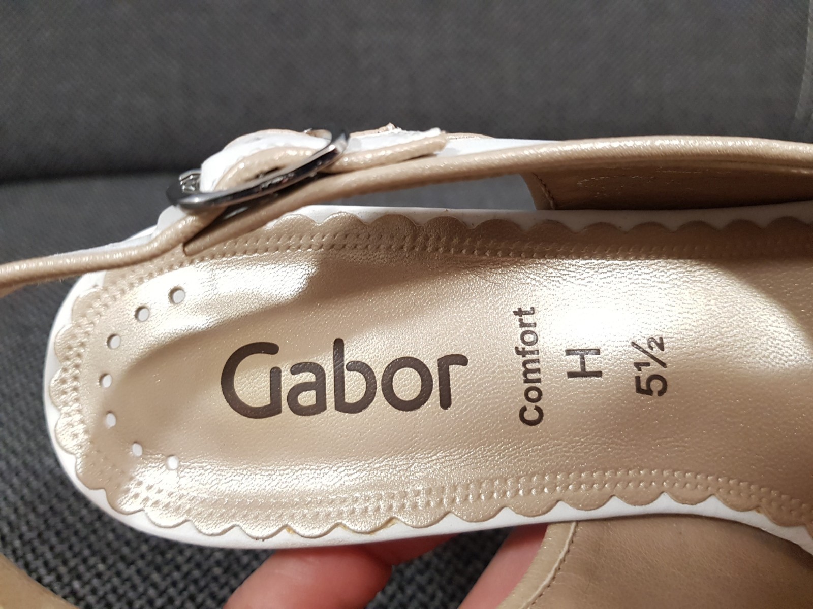 Gabor cinturino alla tacco caviglia bianco scarpe sandali in pelle tacco alla 5.5 UK-EX-DISPLAY b88a72 Gabor cinturino alla tacco caviglia bianco scarpe sandali in pelle tacco alla 5.5 UK-EX-DISPLAY b88a72