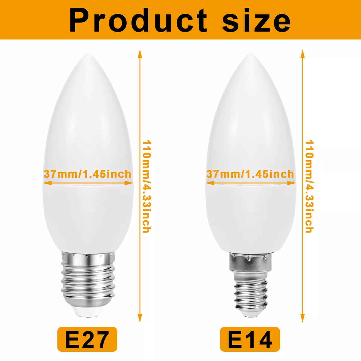 gentagelse Grøn nogle få E14/E27 LED Night Light Bulbs Candelabra Dusk to Dawn Sensor Outdoor Yard  Light | eBay