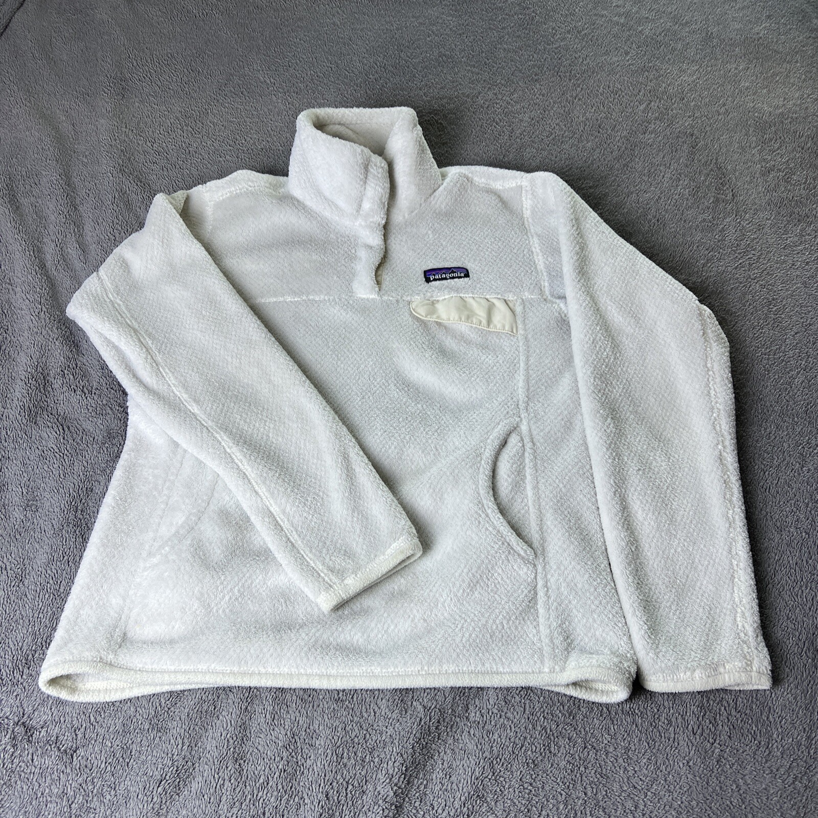 Patagonia Womens White Snap Fleece Thermal Pro Top Size Small