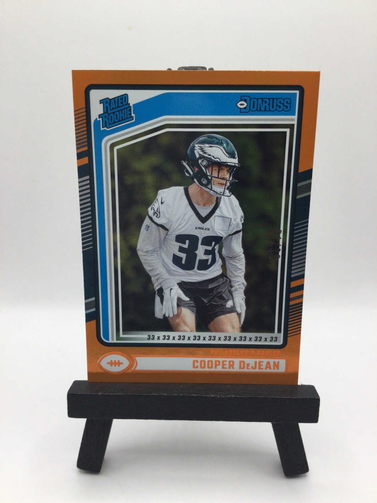 2024 Donruss Rated Rookie COOPER DEJEAN Jersey Number Orange #01/33 Eagles RC