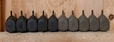 10 × Korda Square Pear Inline Bleie - 3.5 oz 99 g - Karpfenangeln Leads Karpfen
