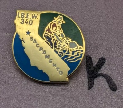 #ad VINTAGE IBEW LOCAL 34 UNION LAPEL PIN ELECTRICAL FOR WORKER $30.40