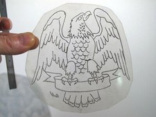 vtg 1960s 70s Tattoo Flash acetate stencil Eagle Posing on Banner signed EA2