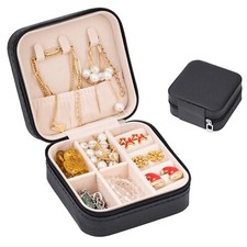 Small Travel Jewelry Case Box Organizer Earring Ring Holder for Traveling Nec...
