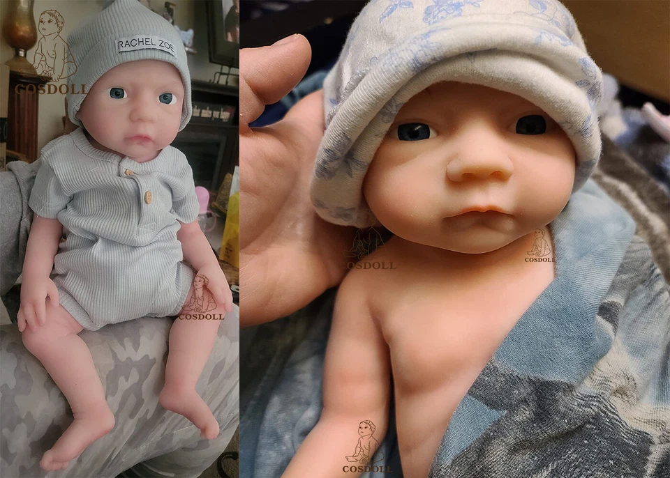 COSDOLL 18.5" Platinum Silicone Newborn Boy Handmade Silicone Reborn Baby Dolls - Image 3 of 4