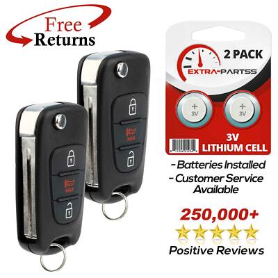 2 For 2012 2013 Kia Sportage Keyless Entry Flip Remote Car Key Fob Transmitter