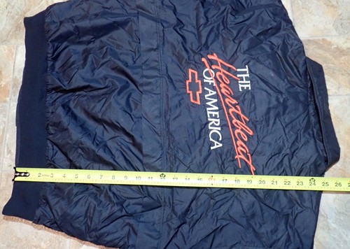 Official Chevrolet Heartbeat Of America Vtg Embroidered Satin Bomber Jacket L - Picture 11 of 14