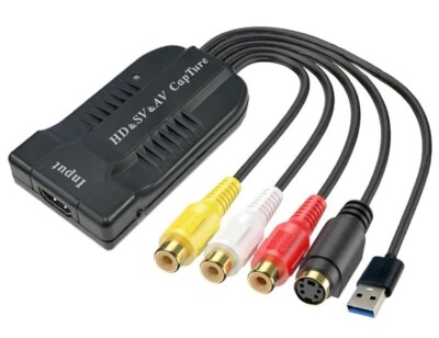 All-In-1 RCA S-Video HD Video Capture For Win11 Win10 Win8/7 Mac Linux