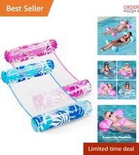 Pool Float Inflatables 4-in-1 Multi-Purpose Water Hammock Lounge Floaties