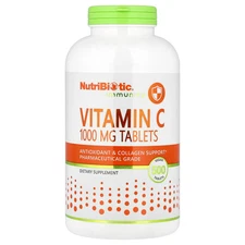 NutriBiotic Vitamin C 1000 mg 500 Vegan Tablets Hypoallergenic, No Artificial