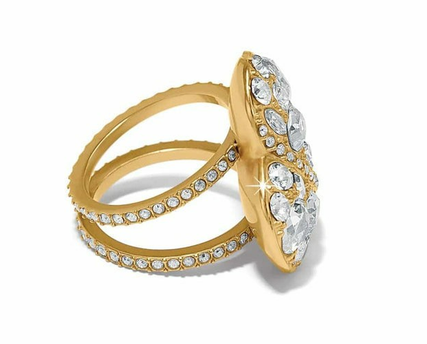 Brighton💎 TRUST YOUR JOURNEY Gold Crystal Ring Size Tags BRAND