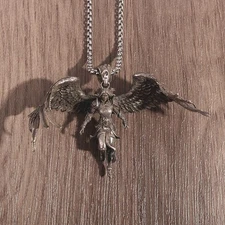 Retro Archangel Michael Gabriel Pendant Necklace Men Women Trend Amulet Jewelry