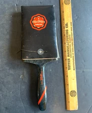 Vintage PPG Red Stripe 4” Paint Brush Best Black Pure Bristle New Old Stock #403