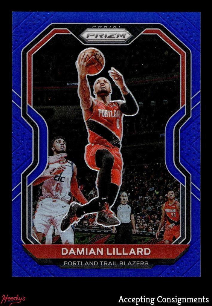2020-21 Panini Prizm Prizms Blue #173 Damian Lillard 108/199 BLAZERS