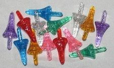 14 Vintage Style Small Astro Rocket Ceramic Christmas Tree Glitter Bulbs