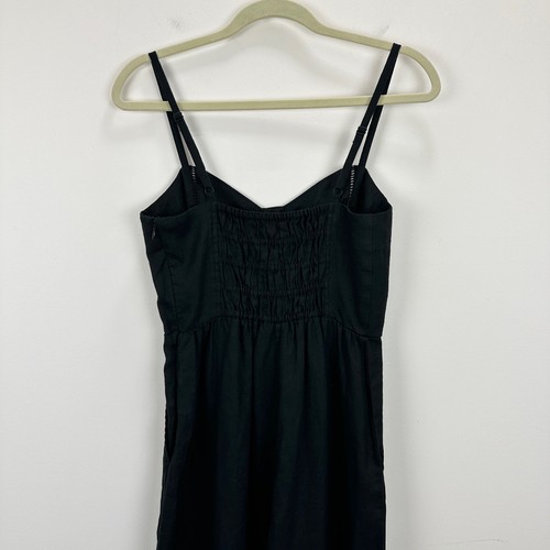 Madewell Sleeveless Wide Leg Jumpsuit Linen Black Sweetheart Cropped US 2 NWT - Picture 13 of 16