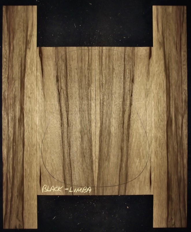 Guitar Luthier Tonewood PREMIUM BLACK LIMBA Acoustic backs sides SET back side