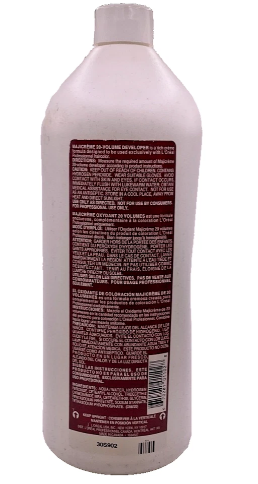 (2) L'OREAL Professional Majicreme 20 Volume 6% Desenvolvedor, 33,8 fl oz - Imagem 2 de 2