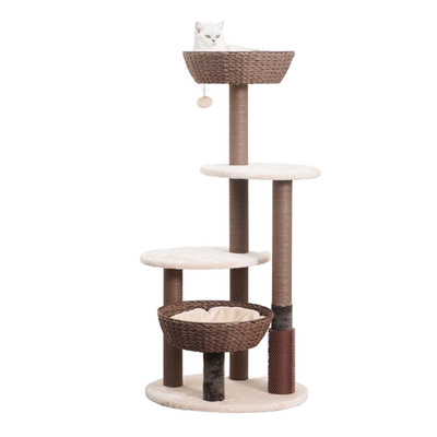   48''High 5-Lvl Large Cat Tree with Perches, Scratching Posts, Basket Beds & Gro