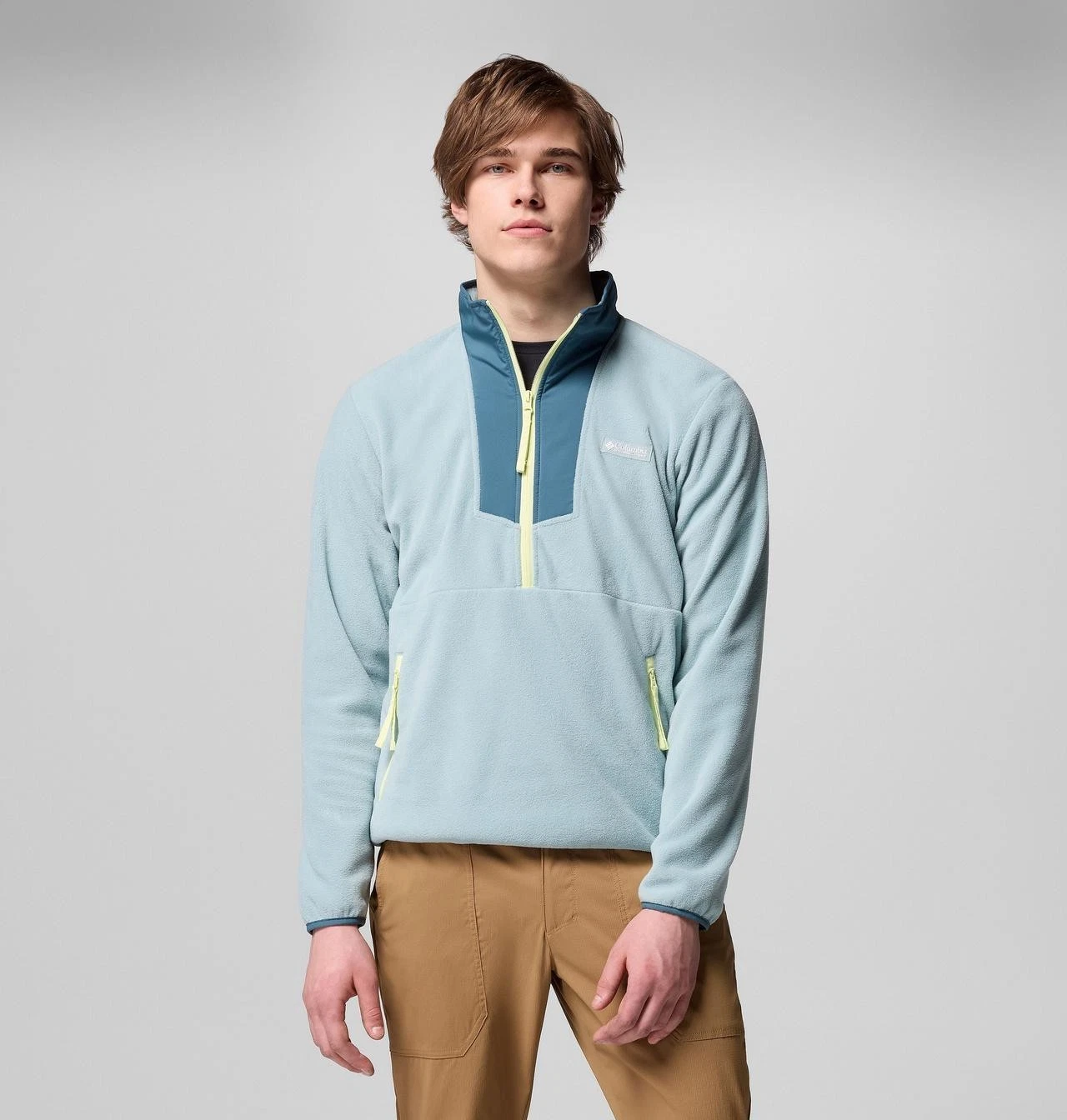 Columbia Sequoia Grove Jacket Men's Blue Fleece Half Zip Long Sleeve JAX297