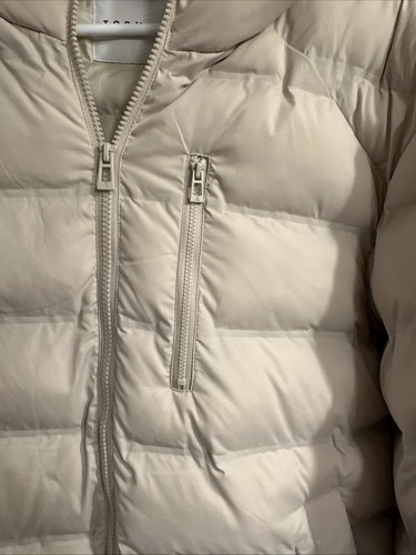 Men's Puffer Quilted Jacket Sz L Beige Stone Neutral Minimalist Coat Topman Nice - Picture 5 of 16