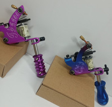 Lot of 2 Beautiful Retro Vintage Designs Tattoo Machines w/Tubes, Grips Guns NIB