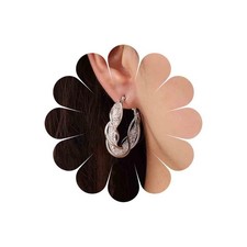 Boho Twisted Circle Earrings Vintage Circle Hoop Earrings Silver Circle Dangle E