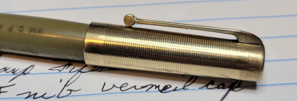 Eversharp Fifth Avenue w/ Hooded Nib and Vermeil Cap 1940s Army Brown - Image 4 of 4