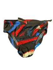 Adidas Boys Black/Red Printed Briefs Swimwear Size 24