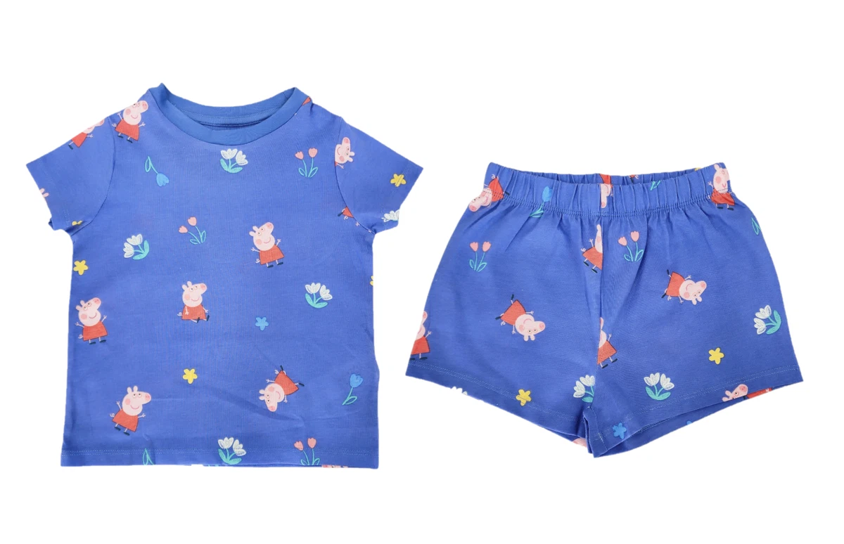 Pyjamas Courts Licorne Et étoiles Pour Fille - Taille 4 Ans - Violet/bleu - Neuf
