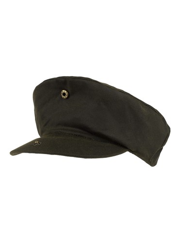 JACK PYKE Men's Green Cotton Waxed Flat Cap - Picture 5 of 6
