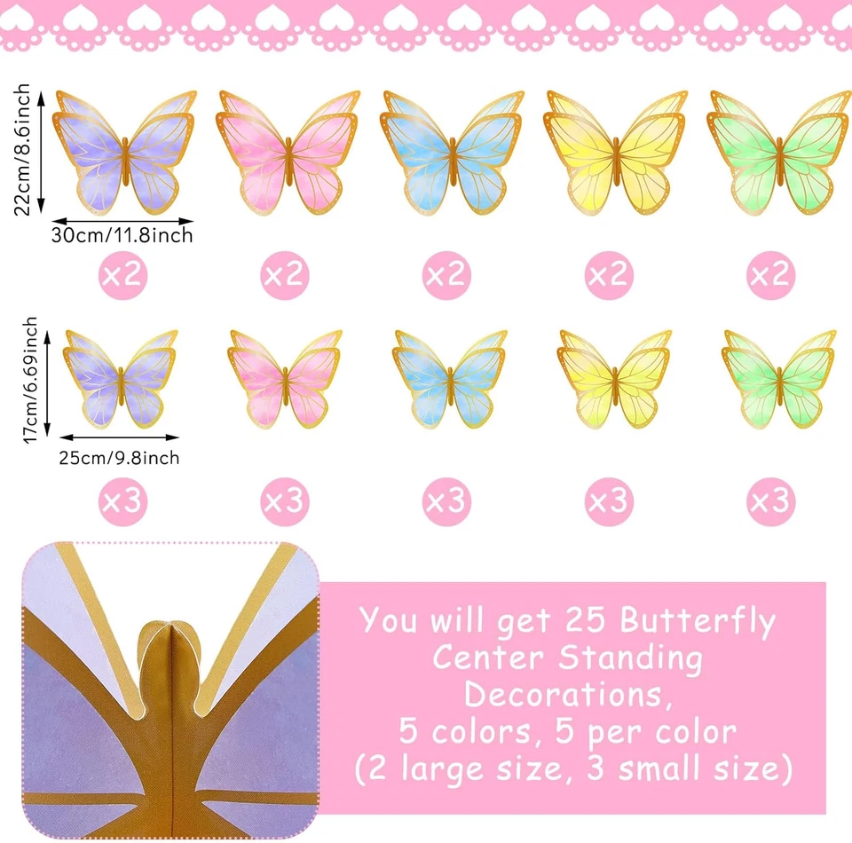 15 предметов столешницы бабочки центральный элемент украшения для дня рождения C - Изображение 2 из 4
