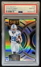 2023 Panini Select Jahmyr Gibbs RC Silver Prizm Premier Level #198 Lions PSA 10