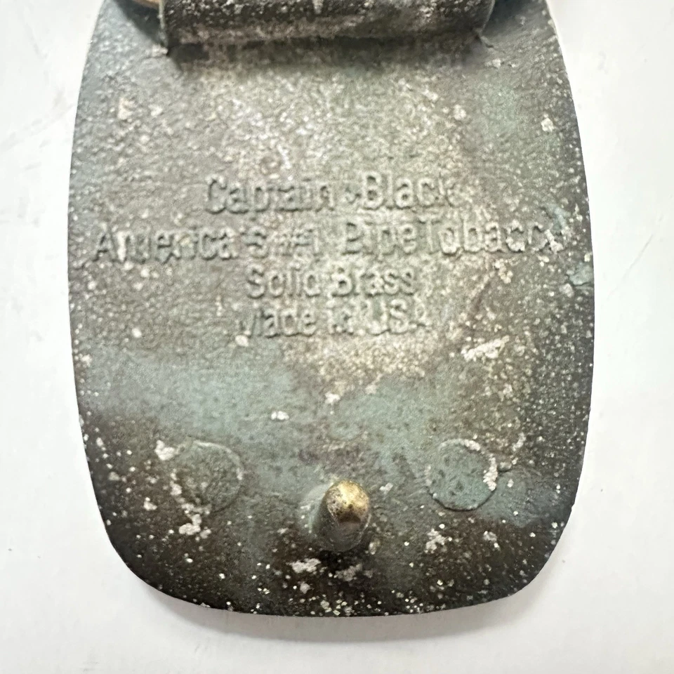 Capitán Black Pipa Tabaco Promo Latón Sólido Vestido Hebilla Cinturón Hecho en EE. UU. Foto 4 de 4