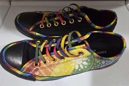 Custom Converse pride Embroidered all star low top