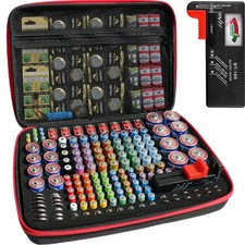 Battery Organizer with BT-168 Tester,EVA Battery Storage Case for 210+ AA AAA...