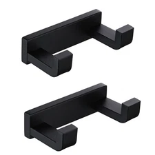 2 Pack Double Towel Robe Hook Stainless Steel Coat Hook Kitchen Bathroom Dual...