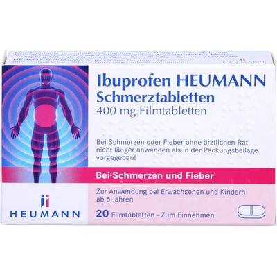HEUMANN PHARMA GMBH & CO. GENERICA KG IBUPROFEN Heumann Schmerztabletten 400 mg 20 St PZN 00040554