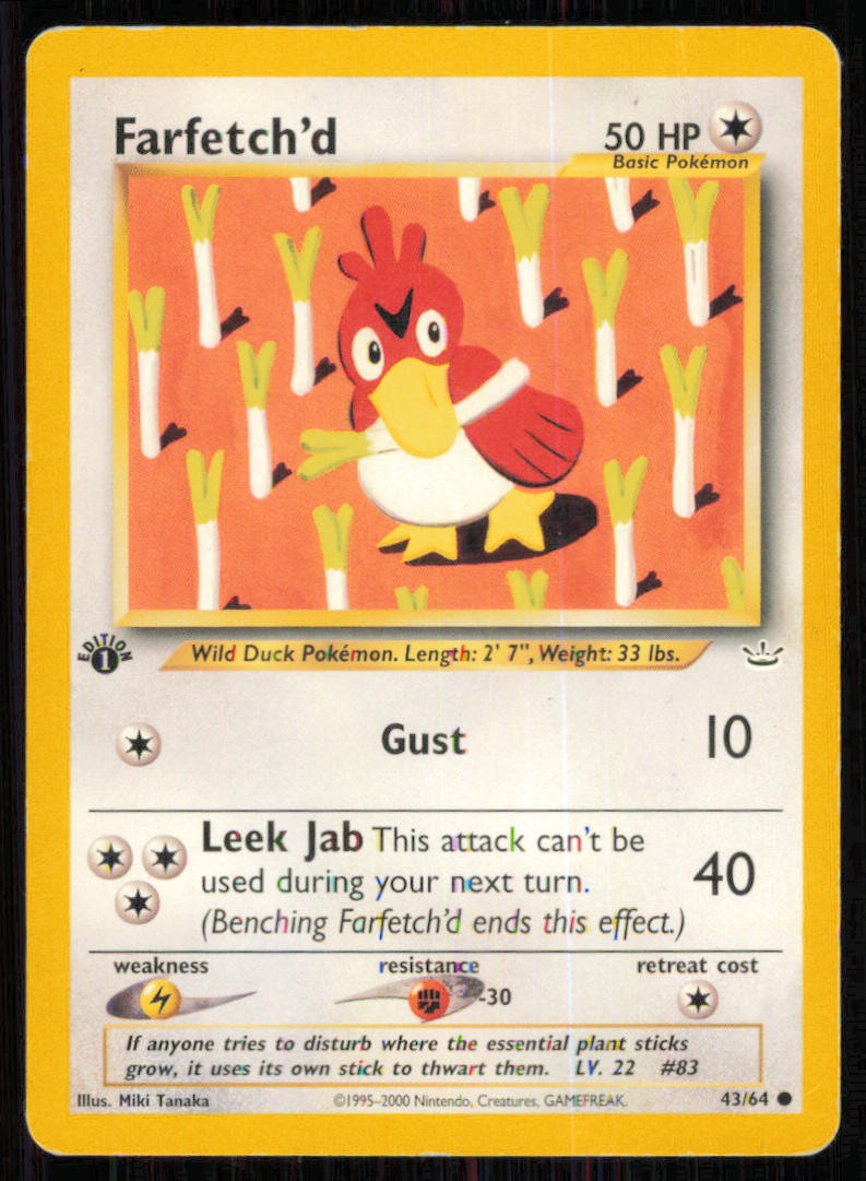 Farfetch'd Common Neo Revelation 43/64 LP 1st Edition
