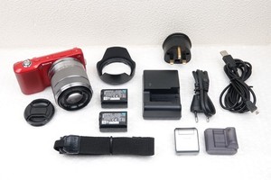 SONY NEX-3 BODY + 18-55mm SEL1855 LENS - PINK - GOOD OVERALL USED CONDITION