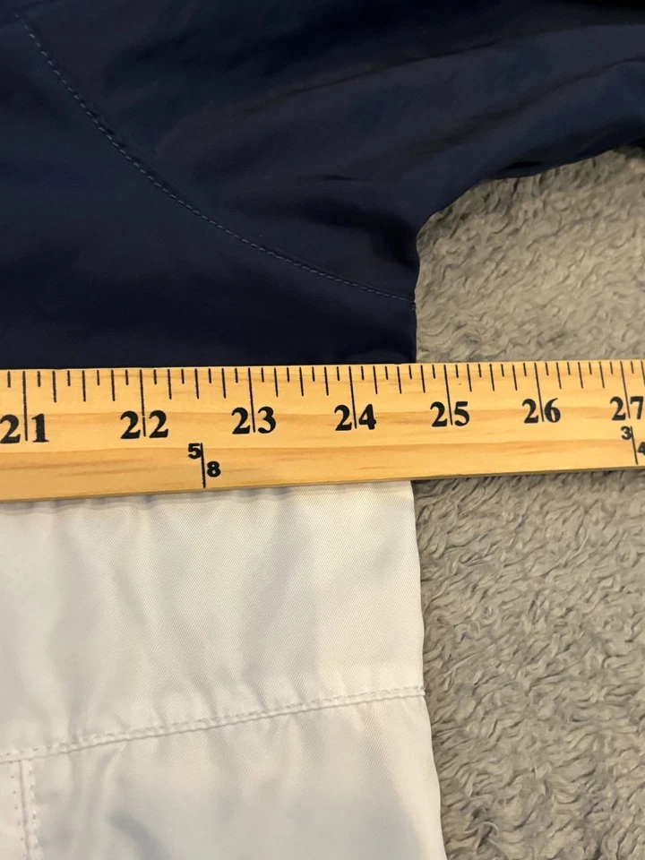 NIKE Just Do It 1/2 Zip Pullover Hooded Jacket Mens Large Blue Woven Windbreaker - Image 4 of 4