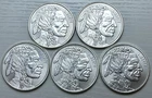 1 oz Silver Rounds - Indian/Buffalo (Lot of 5 Rounds) - .999 Fine Silver