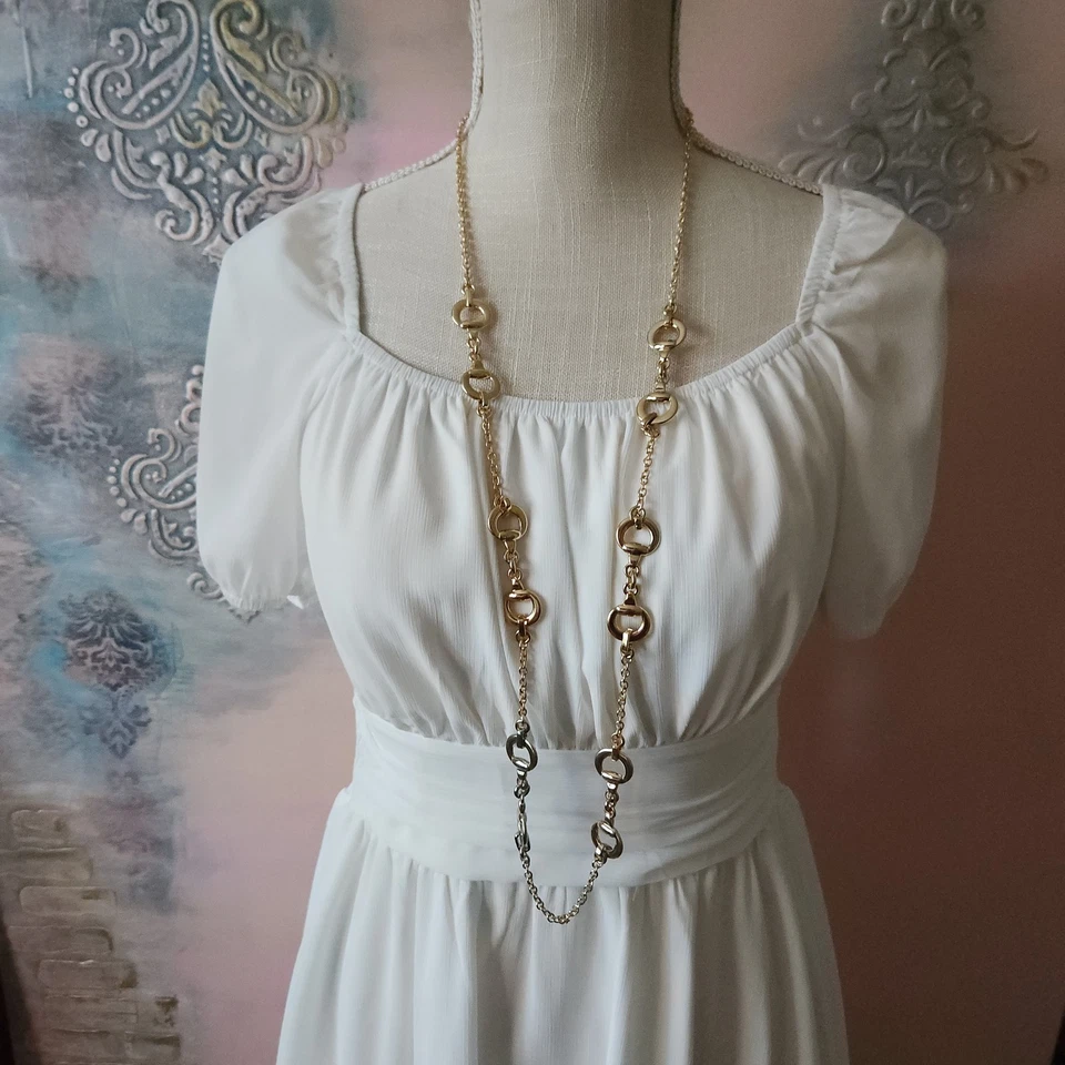 Collar largo Charter Club tono dorado | Cadena de eslabones Horsebit | Joyería de moda de 38" Foto 2 de 4